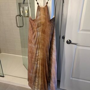 Zara Brown Pleated Dress